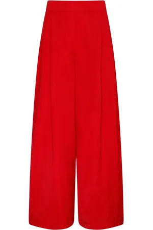 Twin-Set Broeken, Dames, Rood, L, Polyester, Rode Palazzo Wijde Pijp Broek