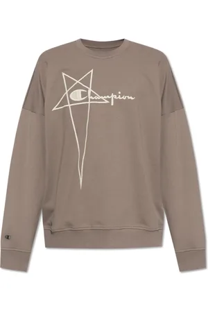 Rick Owens Sweatshirts & Hoodies, Heren, Grijs, M, Katoen, Crewneck Sweatshirt