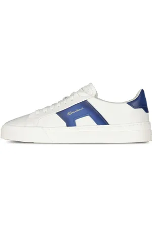 santoni Schoenen, Heren, Wit, 43 EU, Leer, Double Buckle Sneaker