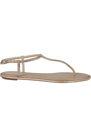 RENE CAOVILLA Schoenen, Dames, , 39 1/2 EU, Leer, Kristalversierde Naakte Sandaal Ss 24