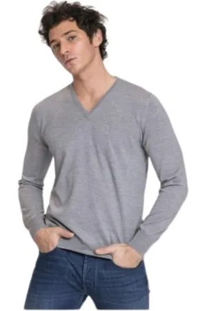 Gran Sasso Truien, Heren, Grijs, 2Xl, Wol, V-hals Truien