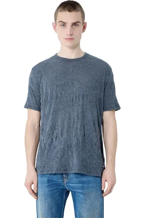 OUR LEGACY Tops, Heren, Grijs, XL, Katoen, Gekreukelde Finish Crewneck T-shirt