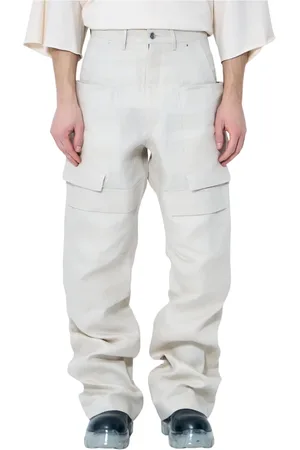 Rick Owens Broeken, Heren, , W30, Linnen, Structured Cargo Pants