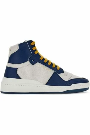 Saint Laurent Schoenen, Heren, Blauw, 41 EU, Leer, Mid Top Sneakers