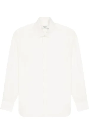 LANEUS Overhemden, Heren, Wit, L, Crème Witte Button-Up Overhemd