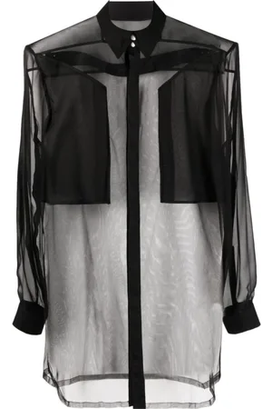 Rick Owens Blouses & Shirts, Dames, Zwart, S, Jumbo Zwart Overshirt
