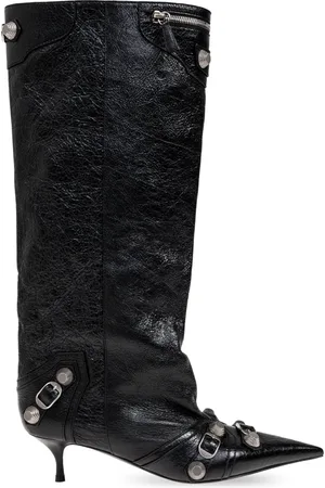 Balenciaga Schoenen, Dames, Zwart, 40 EU, Leer, Cagole Wide 50mm Bootie