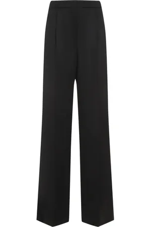 Givenchy Broeken, Dames, Zwart, S, Wol, Wijde broek