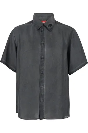 Diesel Overhemden, Heren, Zwart, L, Zwart Klassiek Logo T-shirt Korte Mouwen
