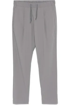 HERNO Broeken, Dames, Grijs, M, Grijze Tapered Track Pants met Plooi