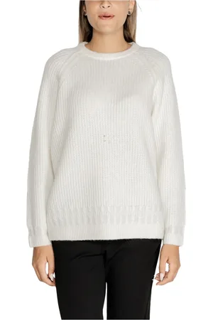 Guess Truien, Dames, Wit, M, Wol, Kabelgebreide trui