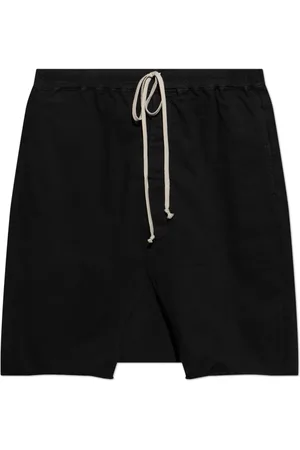 Rick Owens Korte broeken, Heren, Zwart, S, Katoen, Cotton Shorts