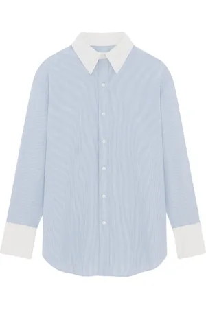 Saint Laurent Blouses & Shirts, Dames, Blauw, M, Katoen, Winchester Shirt