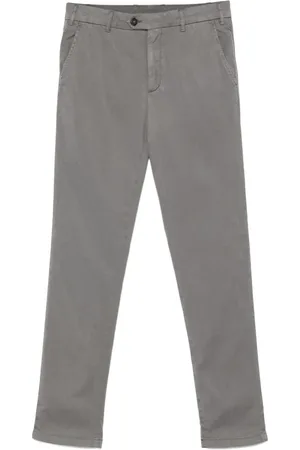 CANALI Broeken, Heren, Grijs, XL, Katoen, Lyocell Katoenen Broek met Zakken