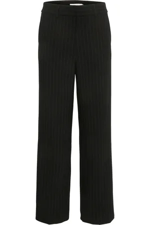 Gestuz Broeken, Dames, Zwart, M, Polyester, Joellegz Pinstripe Broek