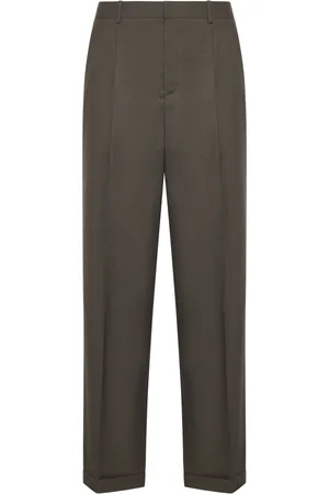 Saint Laurent Broeken, Heren, Bruin, M, Wol, Tailored Broeken