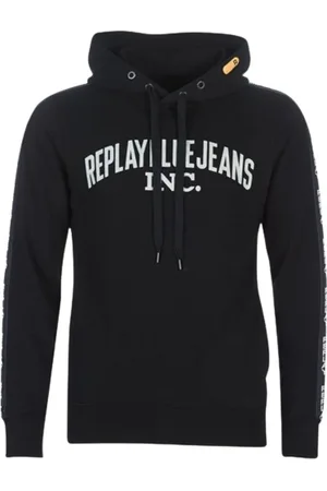 Replay Sweatshirts & Hoodies, Heren, Zwart, M, Katoen, Band Hoodie