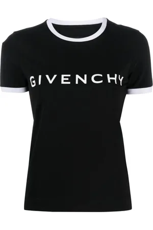 Givenchy Tops, Dames, Zwart, M, Katoen, T-shirt met logo-print
