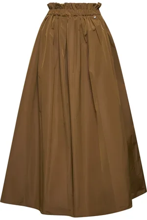 HERNO Rokken, Dames, Bruin, M, Polyester, Flared A-lijn Maxi Rok