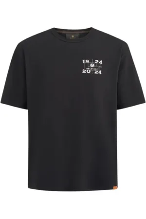 Belstaff Tops, Heren, Zwart, L, Katoen, Centenary Double Logo T-Shirt