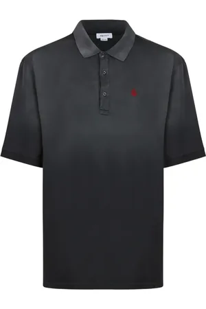 Alexander McQueen Tops, Heren, Zwart, L, Katoen, Zwarte Polo Shirt met Skull Borduurwerk