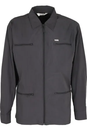 Rains Jassen, Heren, Zwart, M, Polyester, Stijlvol Geweven Overhemdjas