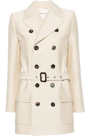 Saint Laurent Mantels, Dames, , S, Katoen, Sahariana Trenchcoat