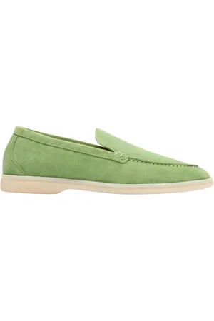 Scarosso Schoenen, Dames, Groen, 37 1/2 EU, Suède, Ludovica Lichtgroene Suède Loafers