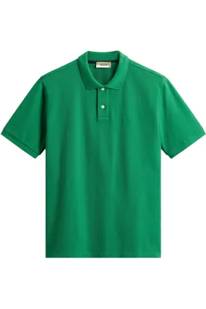 Woolrich Tops, Heren, Groen, XL, Groen Poloshirt Geborduurd Logo
