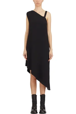 THOM KROM Kleedjes, Dames, Zwart, S, Asymmetrische Viscose Jurk