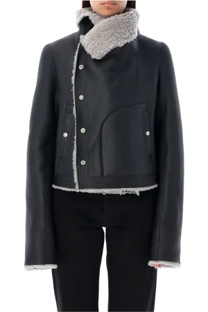 Rick Owens Jassen, Dames, Zwart, M, Katoen, Pearl Skirt Classic Bikerjack