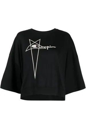 Rick Owens Tops, Dames, Zwart, XS, Katoen, Tommy Tee Cropped