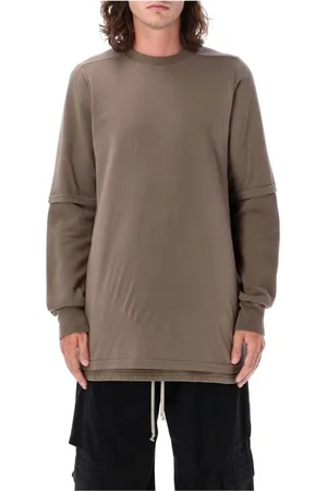 Rick Owens Tops, Heren, Bruin, M, Katoen, Layered Truien Dust Aw 24 T-shirt