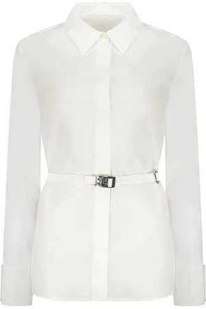 Givenchy Blouses & Shirts, Dames, Wit, S, Katoen, Katoenen overhemd met bijpassende ceintuur