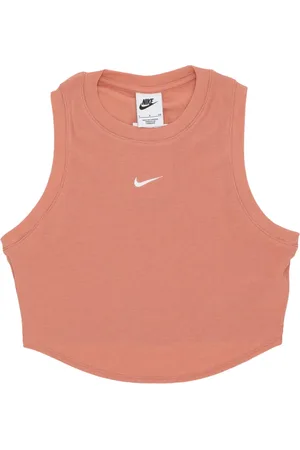 Nike Tops, Dames, Oranje, S, Polyester, Essential Rib Crop Tank