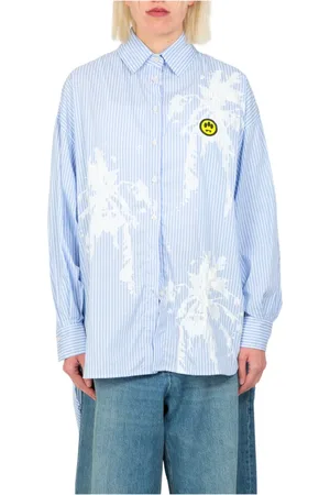 BARROW Blouses & Shirts, Dames, Veelkleurig, M, Katoen, Striped Palms Shirt