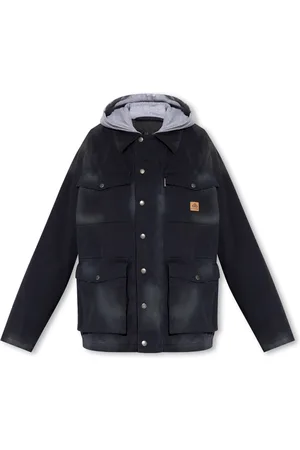 Balenciaga Jassen, Heren, Blauw, S, Katoen, Jas met Vintage Effect