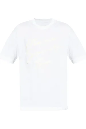 Givenchy Tops, Heren, Wit, S, Katoen, T-shirt met geborduurd logo en ronde hals van jersey