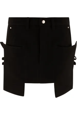 Rick Owens Rokken, Dames, Zwart, S, Wol, Stefan Zwarte Mini-Rok