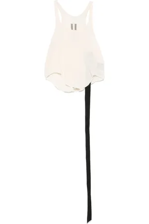 Rick Owens Tops, Dames, Wit, S, Katoen, Witte Shirts met Ruwe Afwerking