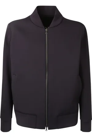 Harris Wharf London Jassen, Heren, Blauw, M, Blauwe bomberjack met ritssluiting en twee zakken