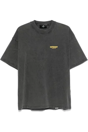 Represent Tops, Heren, Grijs, M, Katoen, T-shirt met ronde hals en korte mouwen