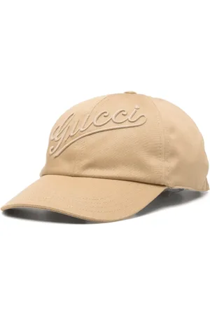 Gucci Accessoires, unisex, Bruin, L, Katoen, Geborduurde katoenen baseballpet