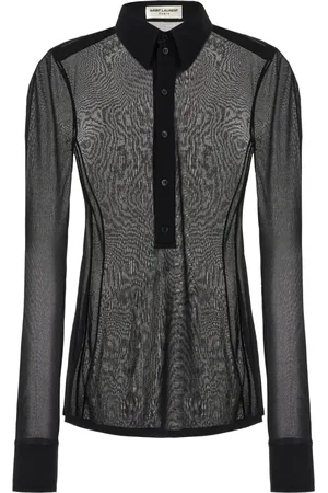 Saint Laurent Blouses & Shirts, Dames, Zwart, S, Viscose Overhemd