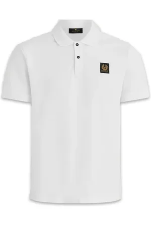 Belstaff Tops, Heren, Wit, S, Katoen, Discreet Style Katoen Piqué Polo
