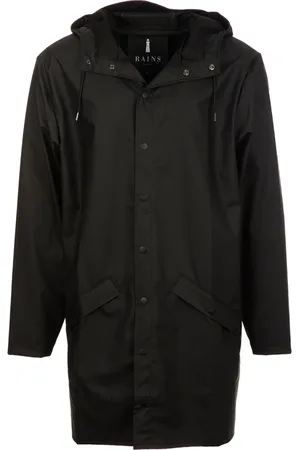 Rains Jassen, Heren, Zwart, M, Polyester, Lange Regenjas