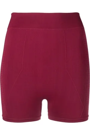 Rick Owens Korte broeken, Dames, Roze, S, Spandex, Fuchsia High-Waisted Shorts