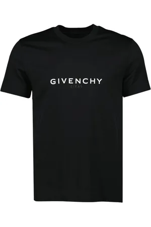 Givenchy Tops, Heren, Zwart, XL, Katoen, T-shirt met Omgekeerd Logo