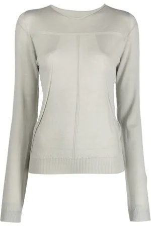 Rick Owens Truien, Dames, , L, Wol, Biker Level Ronde Hals Trui