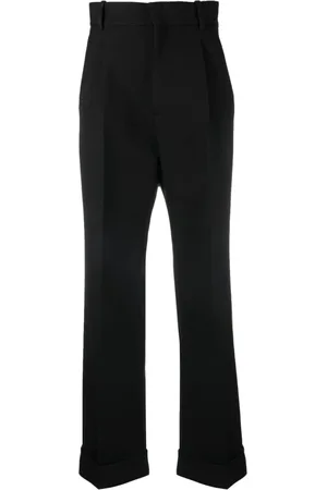 Gucci Broeken, Dames, Zwart, S, Wol, Rechttoe rechtaan broek